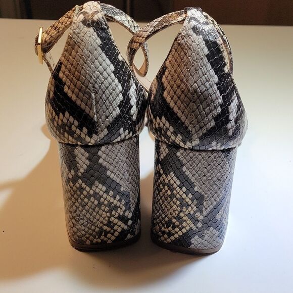 ALDO SNAKE SKIN BLOCK HEEL ANKLE STRAP OPEN TOE WOMEN"S SANDAL - Picture 11 of 16